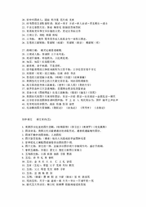 人教版高中語文基礎知識測試卷