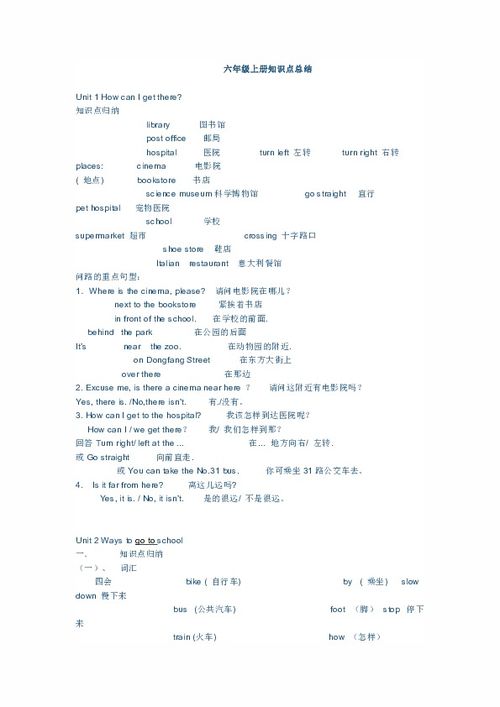 小學(xué)英語六級基礎(chǔ)知識點(diǎn)總結(jié)