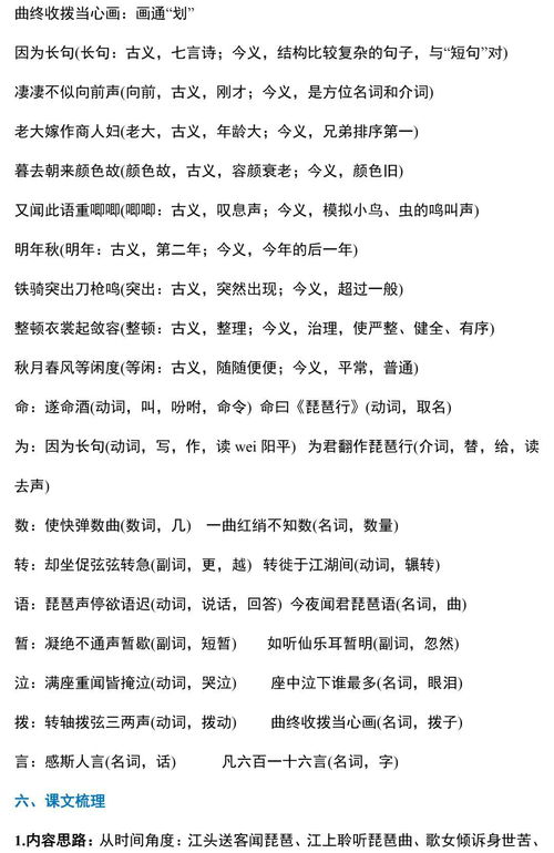 琵琶行基礎(chǔ)知識梳理