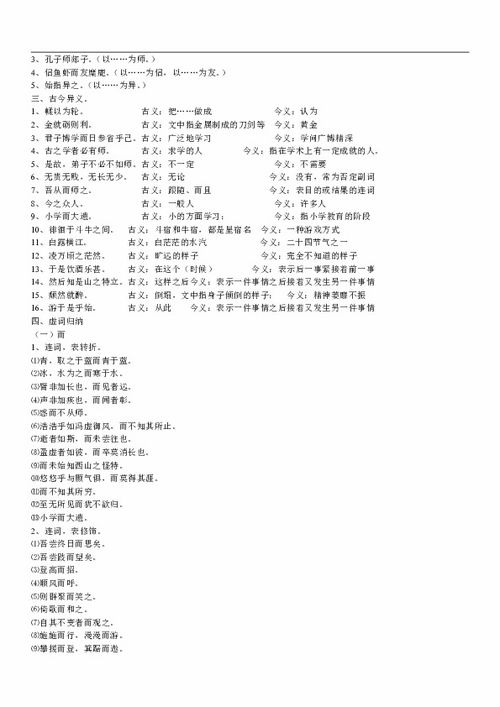 高一語(yǔ)文基礎(chǔ)文言文知識(shí)點(diǎn)總結(jié)