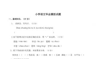 小學語文畢業(yè)基礎知識試題及答案