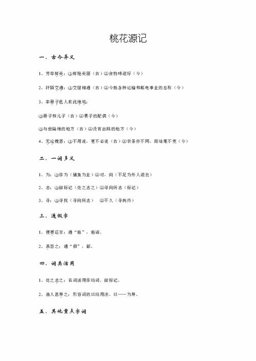 九下文言文人教版基礎(chǔ)知識整理
