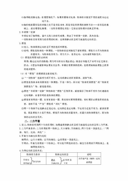 物理八級(jí)下基礎(chǔ)知識(shí)